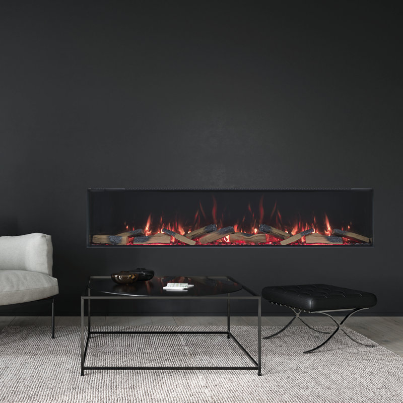 Butcher Belfry Heating Black Electric Fireplace, 54.8cm H x 180cm W x 28.1cm D