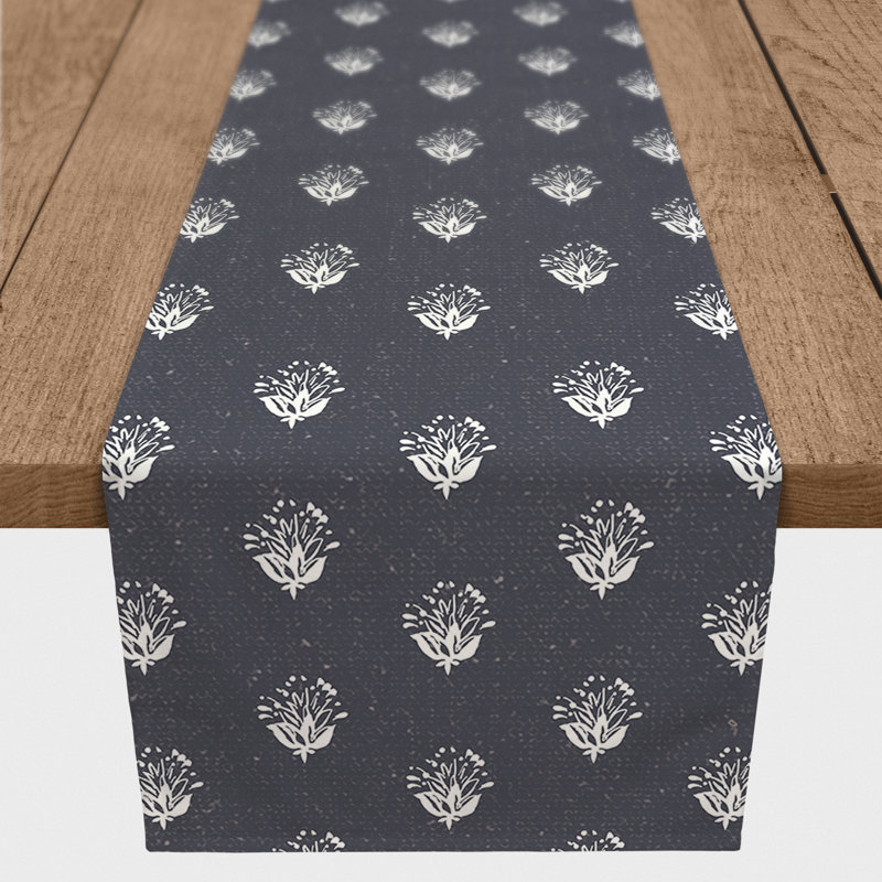 Floral Table Runner, Blue