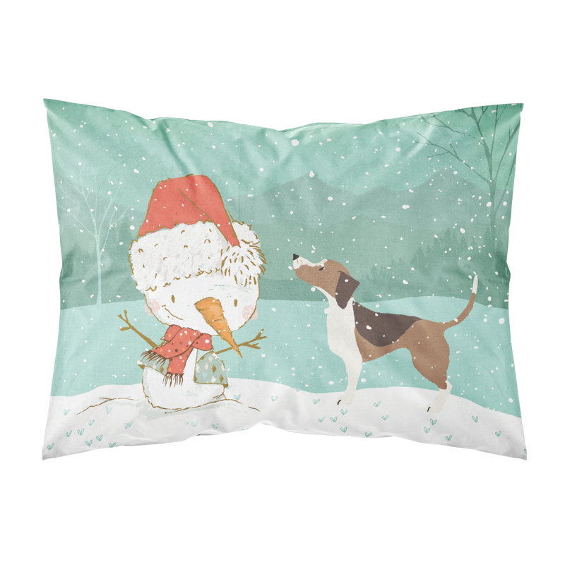 Taie d’oreiller de noël bonhomme de neige, Beagle
