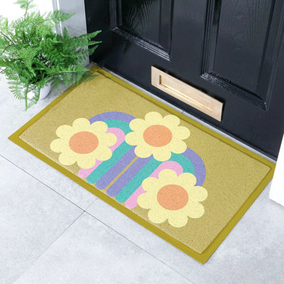 Non-Slip Floral Doormat