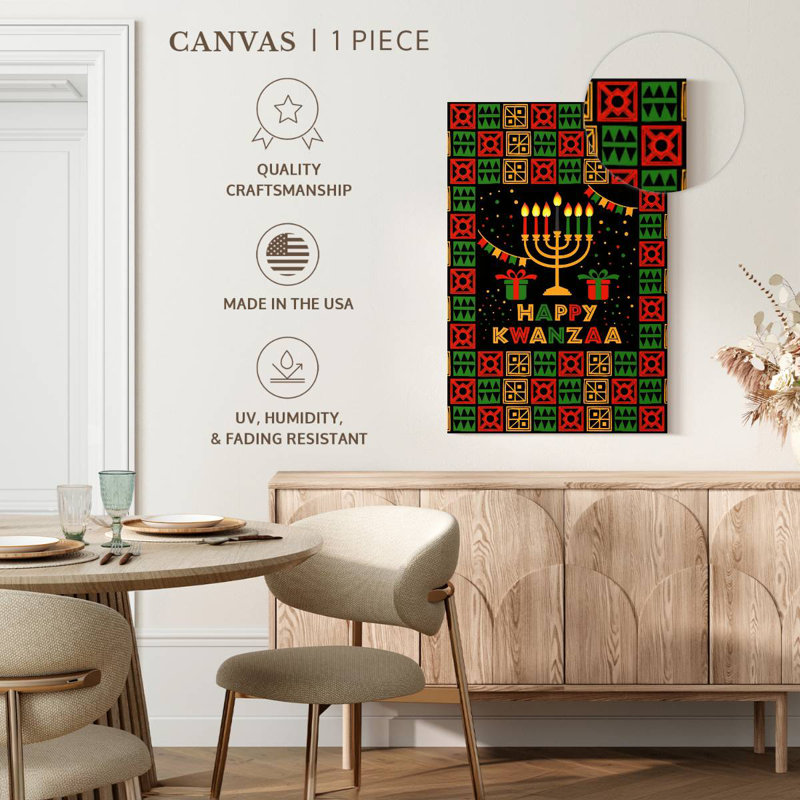 «Lelend Happy Kwanzaa Greeting», H 30 po x l 20 po