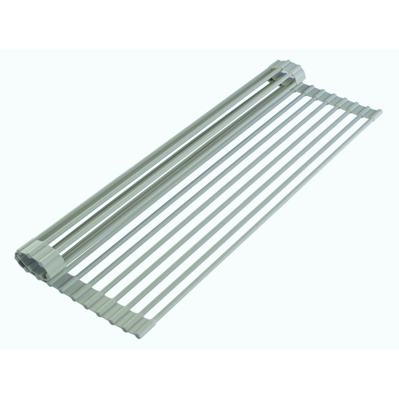 Gray Silicone-Coated Steel Foldable Over-Sink Drying Rack