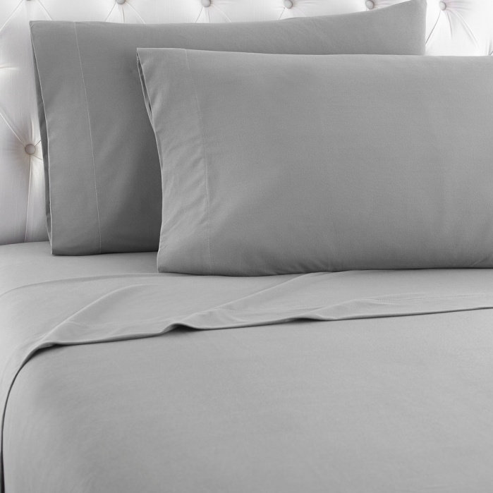 Ivory Twin Micro Flannel Sheet Set with Pillowcase