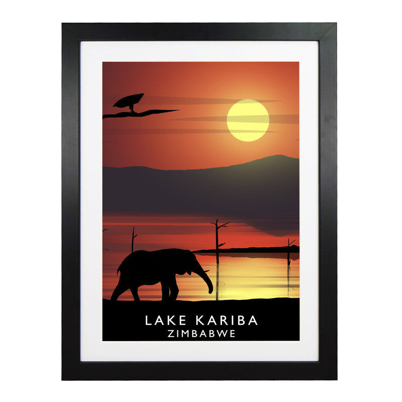 Lake Kariba by Richard O'Neil - Print, Black Wood Frame, 43.5 cm H x 33.5 cm W x 2.2 cm D