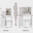 29.2" Small Size Left Bedside Cabinet Vanity Table + Cushioned Stool, Large Sliding, Touch Control, Tri-color Switching, Brightness Adjust LED Mirror, High Capacity Storage, Suitable for Small Space-1411982511