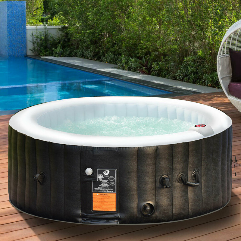 Freeport Park Caspar Vinyl Round Plug and Play Hot Tub