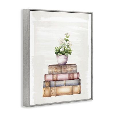 Motif floral et livres rétro, estampe numérique, design par Kim Allen
