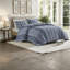 Ensemble d'édredon rayé en coton bleu Modern Modern