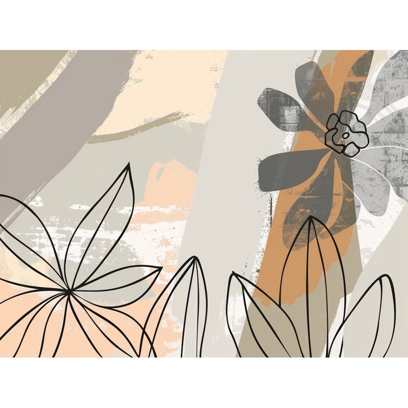 Rideaux de fenêtre à motif floral avec drapeaux abstraits - 2 panneaux, L 40 po x L 61 po