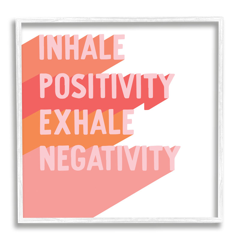 "Inhale Exhale Motivation" cmw-002, art mural personnalisé, Giclée encadrée blanc bord de mer, H 17 po x l 17 po, Oui