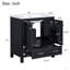 Meuble-lavabo de 30 po avec lavabo simple, meuble-lavabo encastré, armoire de rangement avec 2 portes et un tiroir, fermeture en douceur, rangement multifonctionnel, structure en bois massif-272643171