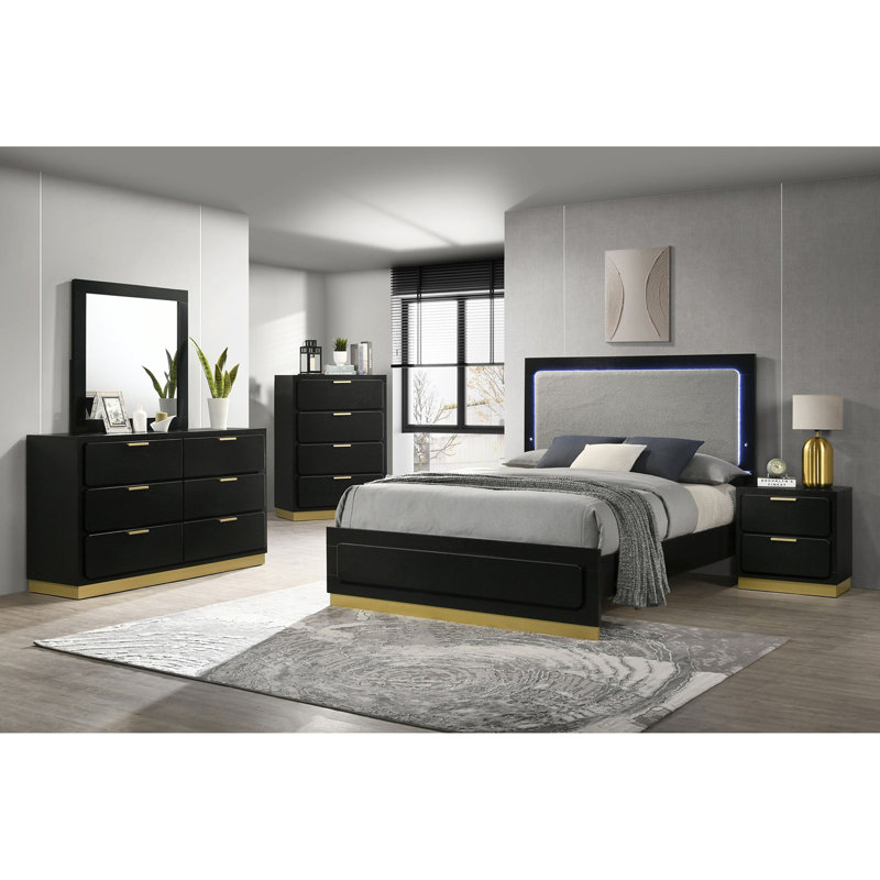 Modern Minimalist Design Bed, Black