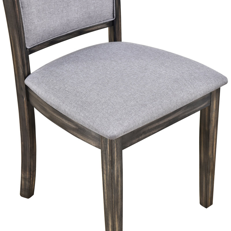 TOPMAX 6-Piece Updated 76.9inch Extendable Trestle Dining Table Set with Removable Leaf, Kitchen Table Set with Upholstered Side Chair and  Bench, Gray