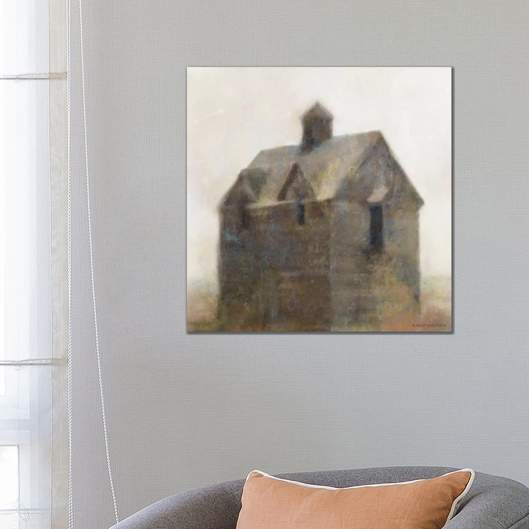 Rustic Old House by Bluebird Barn - Wrapped Canvas Painting