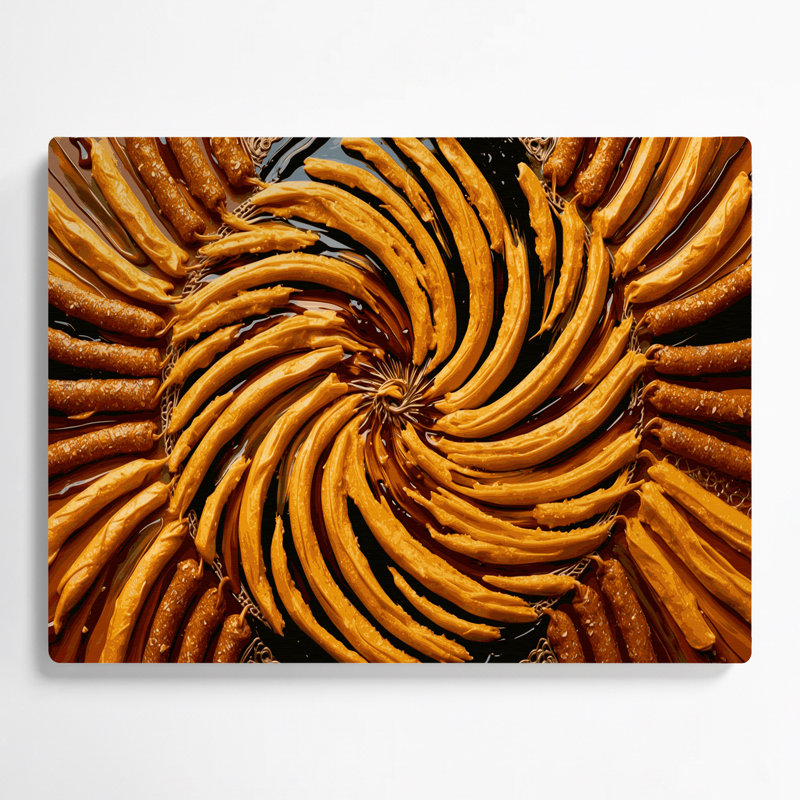 Dessert Jalebi, art mural en métal brun, H 11 po x l 14 po