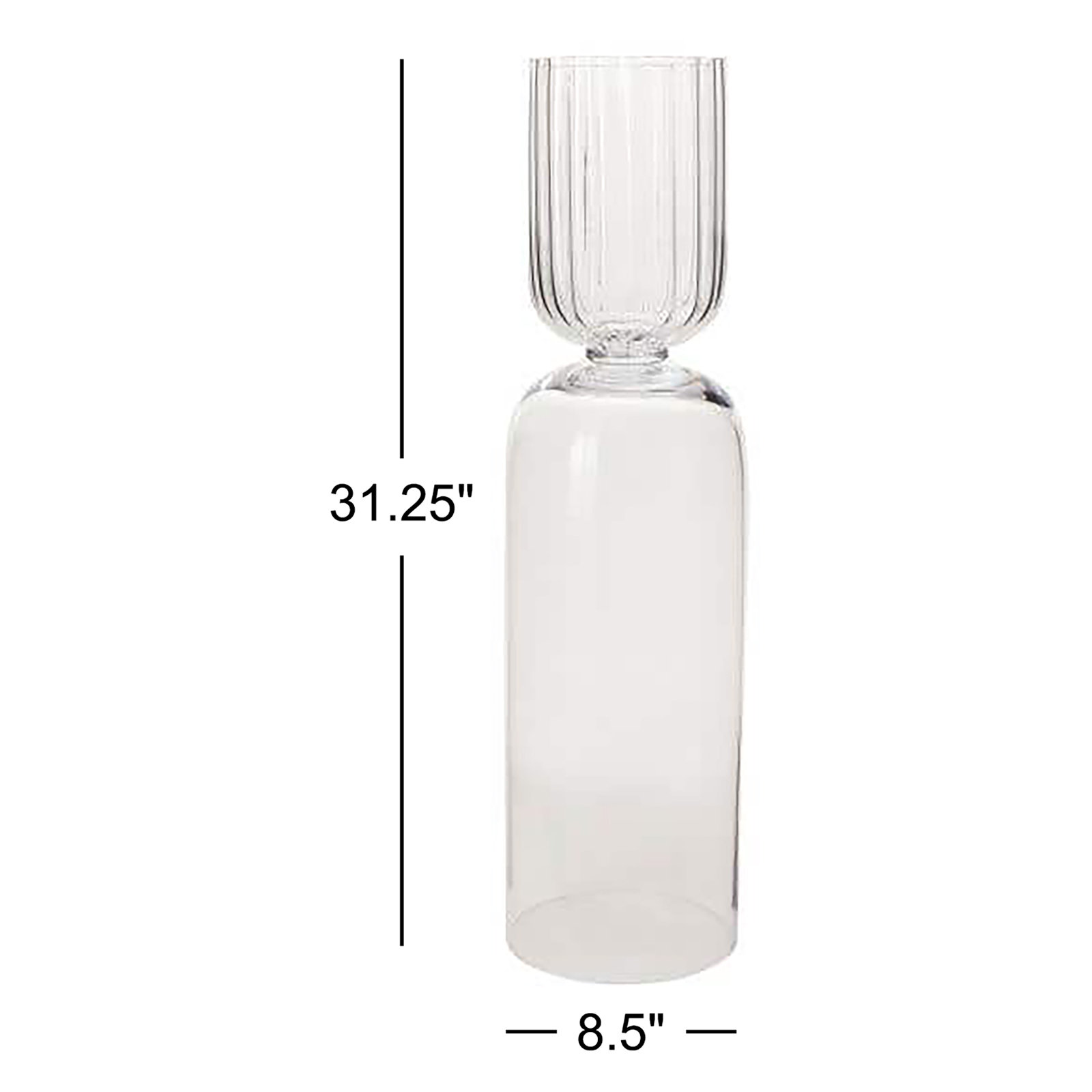 Calhern Glass Table Vase, 31.25" H x 8.5" W x 8.5" D