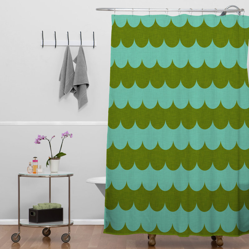 Rideau de douche simple à motif floral Vagues de couleur Darieus