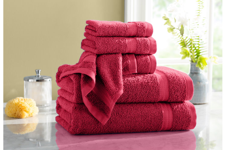 Quick Dry 6 Piece 100% Cotton Towel Set