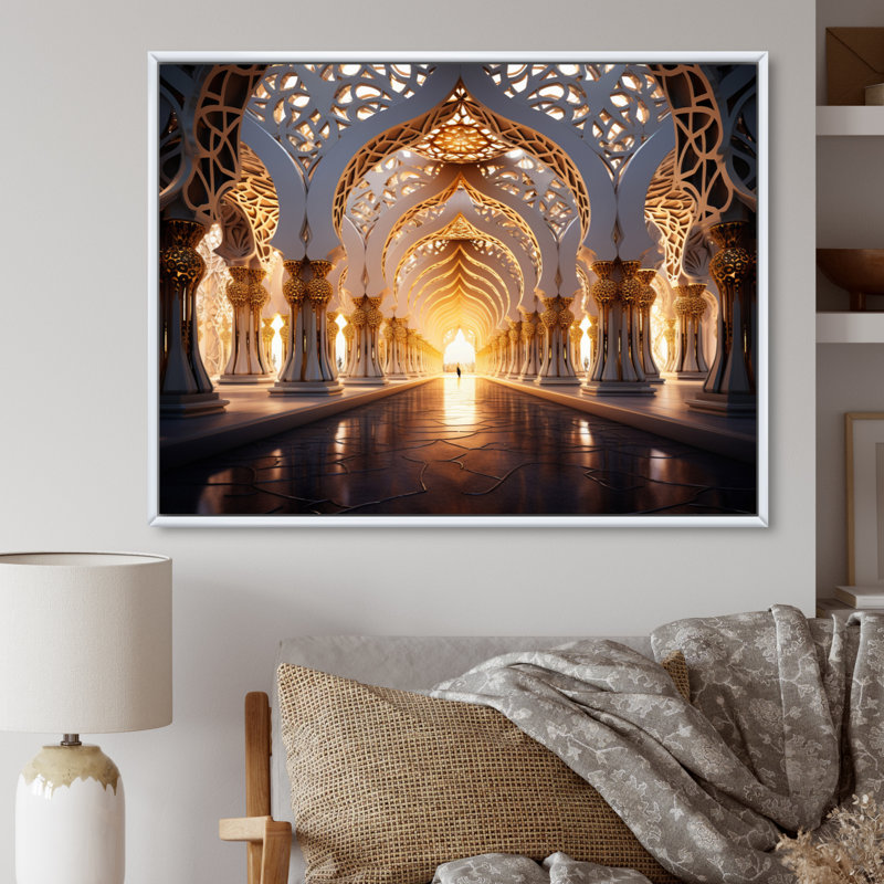 Islam Art Islamic Architecture II, White Floater Framed, 34" H x 44" W x 1.5" D