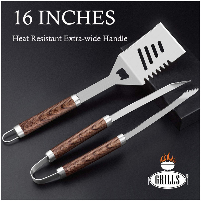Ensemble d'accessoires pour barbecue en acier inoxydable 26 pièces