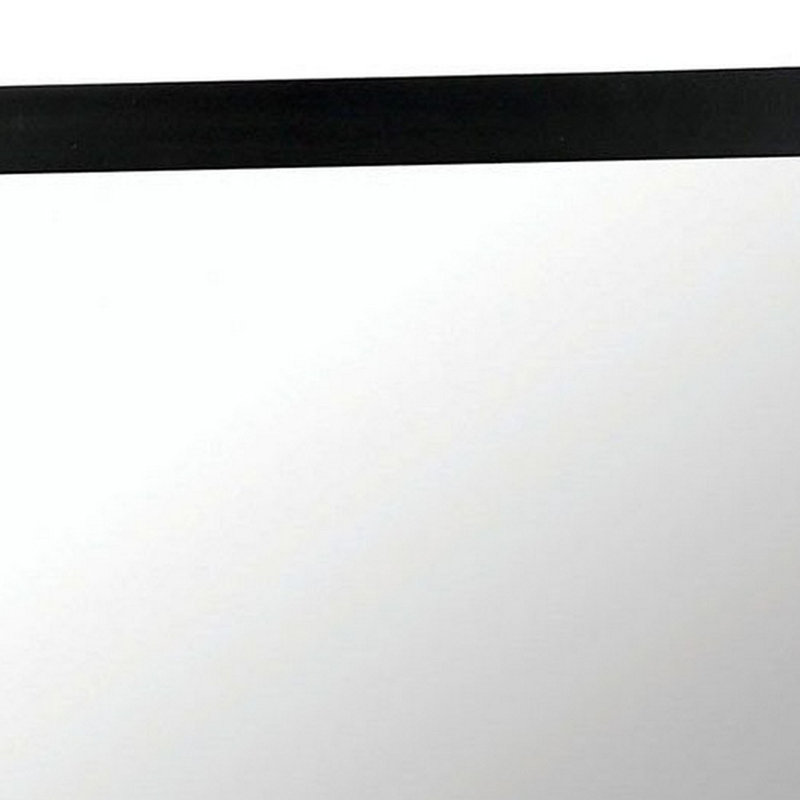 Bary Wood Flat Wall Mirror, Black