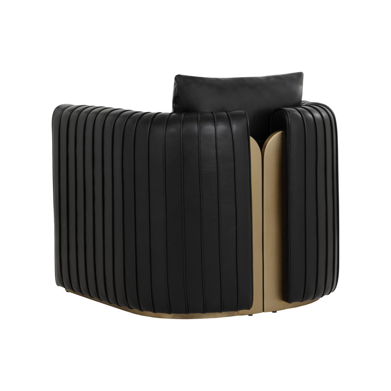 Lounge Chair, Black Faux Leather