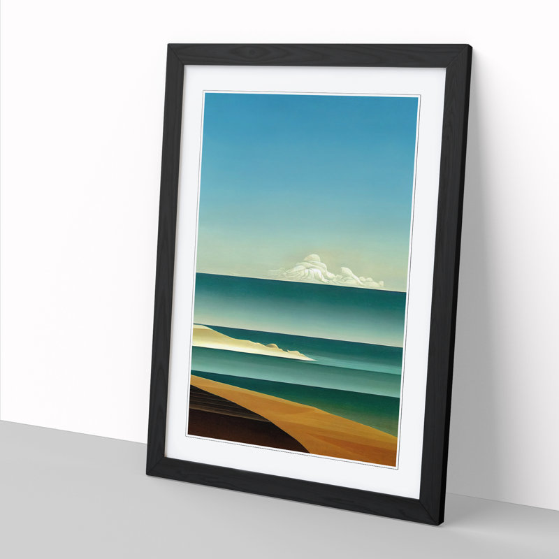 Modern Beach Seascape Vol.1 - Framed Print, Black, 64cm H x 46cm W x 2cm D