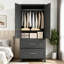 Garde-robe avec 2 tiroirs et tringle