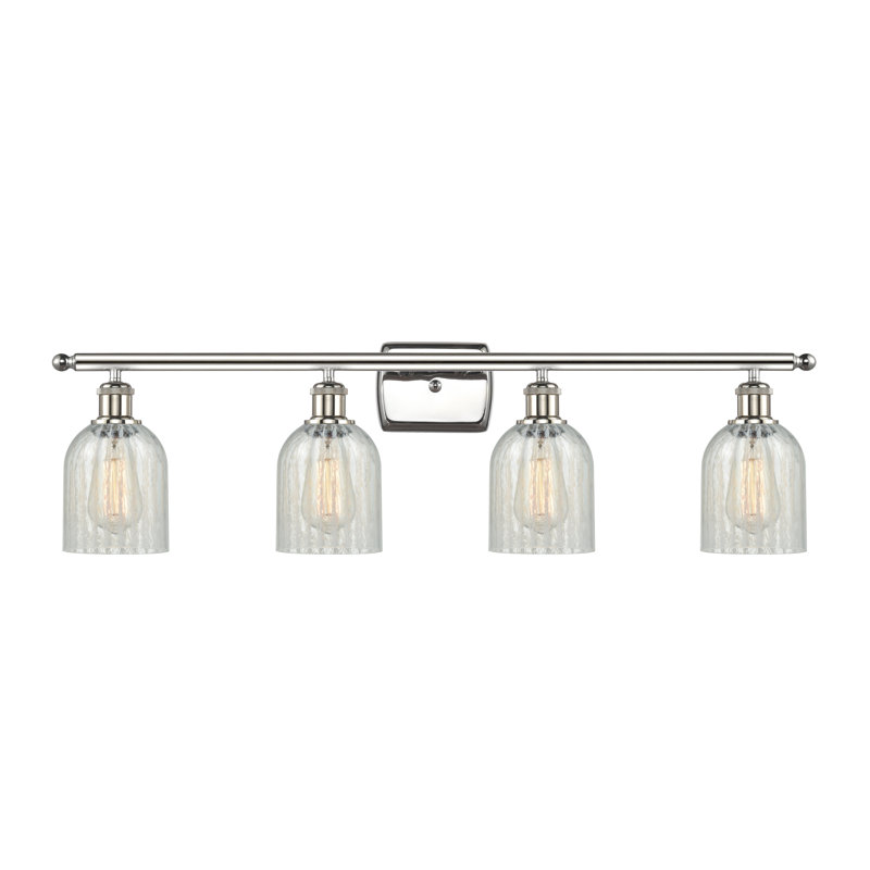 Éclairage de salle de bain à intensité variable 4 lumières Vella, Ampoule DEL 6 watts Vinage, Mouchette, Nickel poli