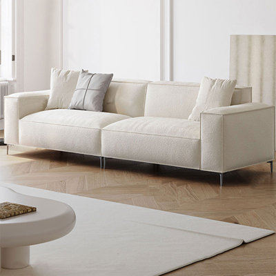 Canapé modulaire en velours blanc