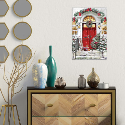 X'mas Door by The Macneil Studio - Wrapped Canvas Print