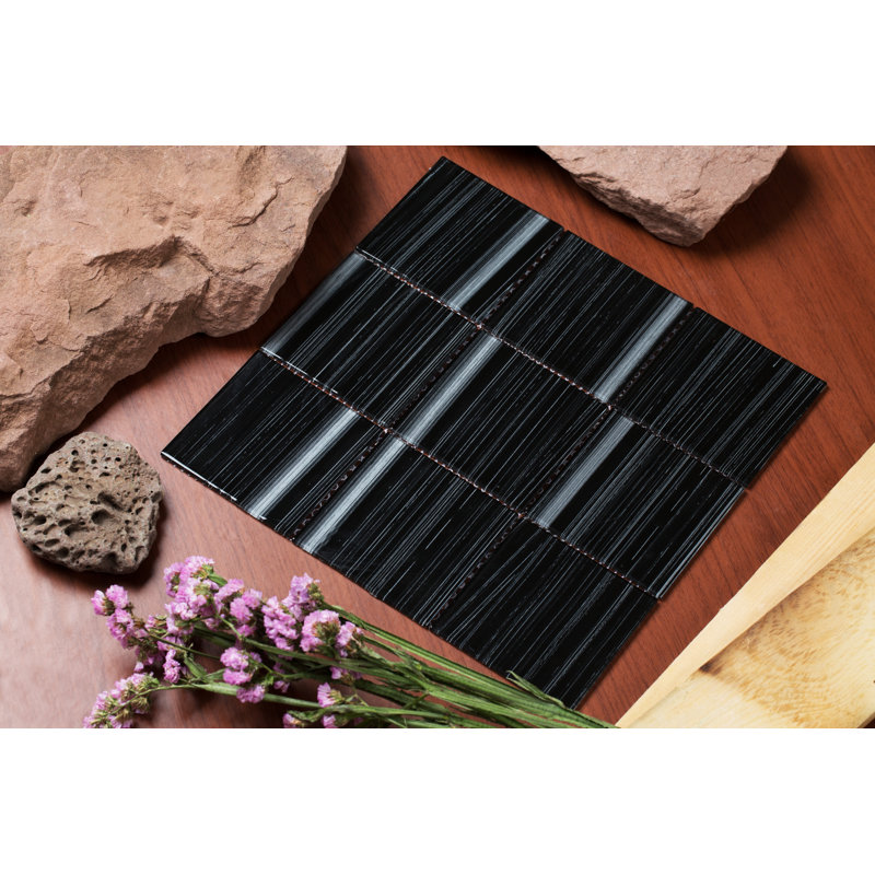 Shilla 4" x 4" Glass Grid Mosaic Wall & Floor Tile