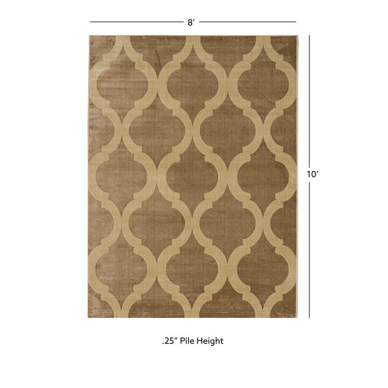 Tapis géométrique beige Prospect, Rectangle 8 pi x 10 pi