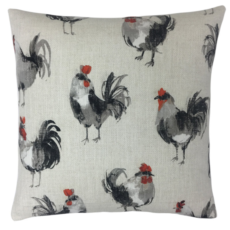  Rooster Linen 18" Throw Pillow