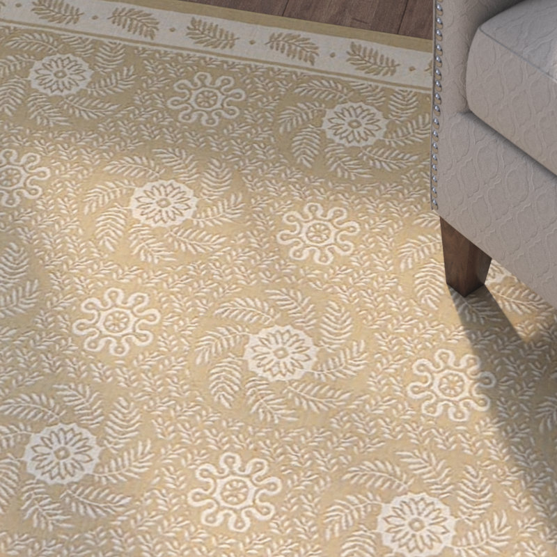 Tapis oriental avoine à poils longs en laine Martha Stewart, Rectangle 2 pi 2 po x 3 pi 1 po