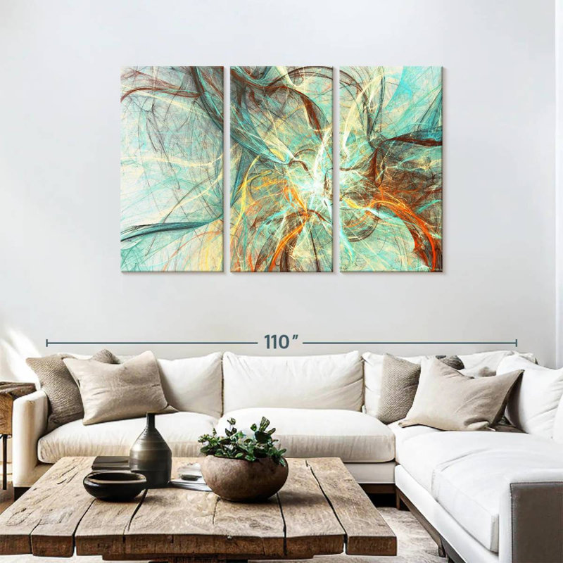 Avery Underwater Currents Abstract, 48" H x 74" W
