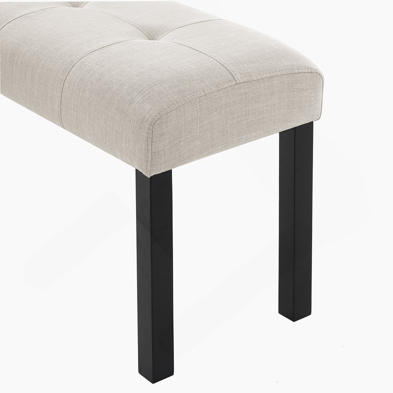Banc de salle à manger en lin capitonné Modern, Beige
