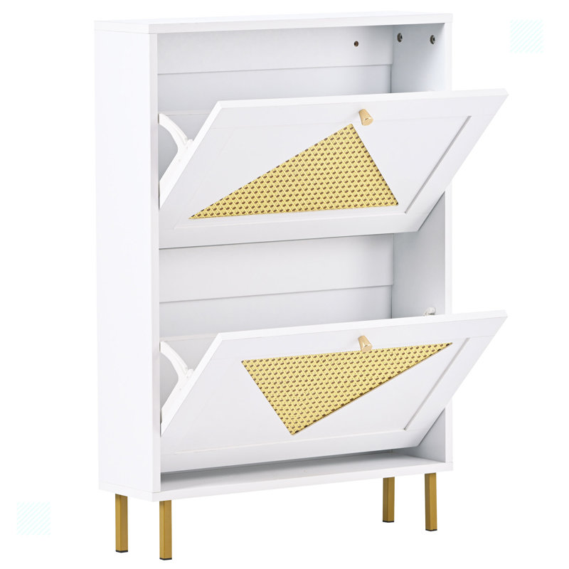 Armoire de rangement pour chaussures Vankirk, Blanc