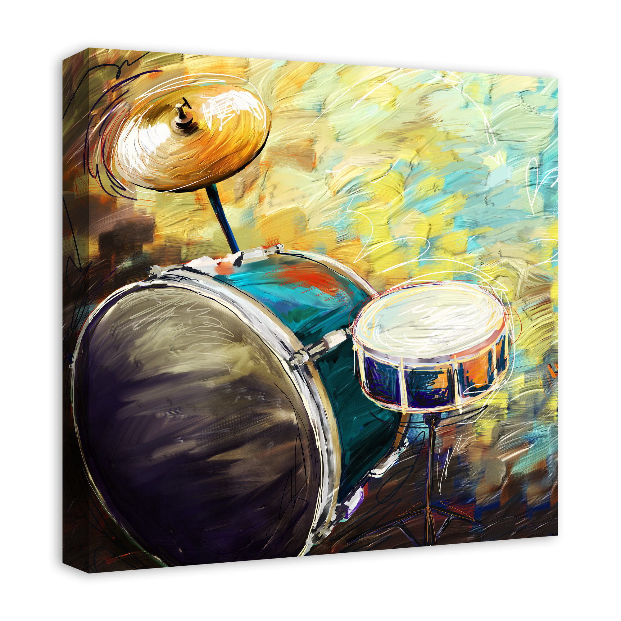 Painted Drum Set Print on Canvas