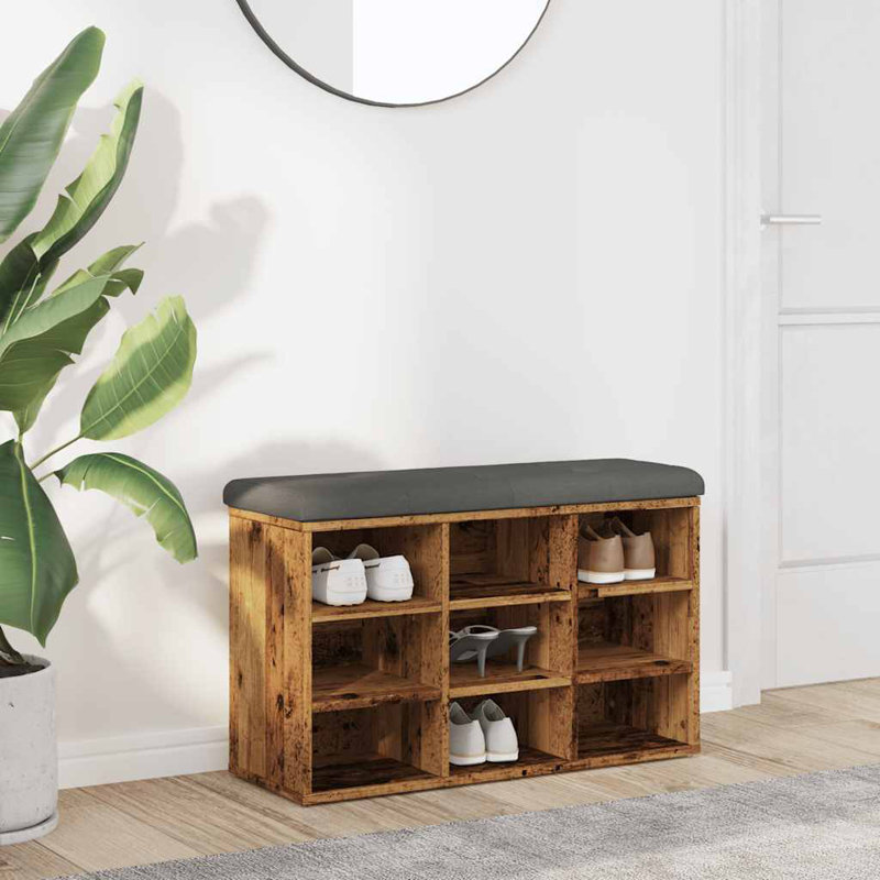 Banc à chaussures vidaXL Vieux bois, gris foncé