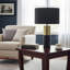 Lighting, 25 po, lampe de table, béton noir, abat-jour noir, contemporain