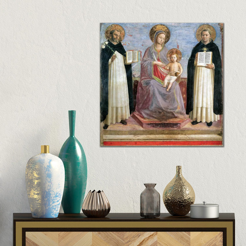 La Vierge et l'enfant avec Saint-Dominique et Saint-Thomas d'Aquin, 1424-30 - Giclée sur toile tendue avec châssis
