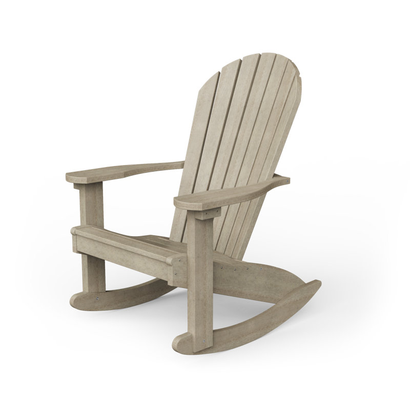 Chaise Adirondack berçante en plastique et plastique Wisby, Bouleau