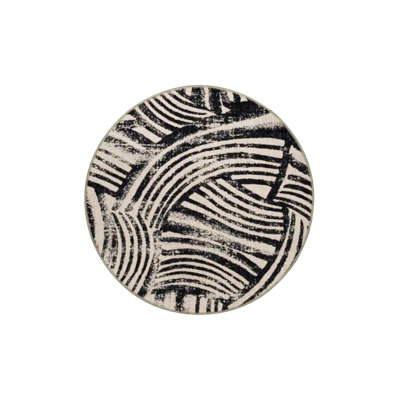 Black Themed Mixed Geometric Patterned Creative Modern Decorative Washable Rug