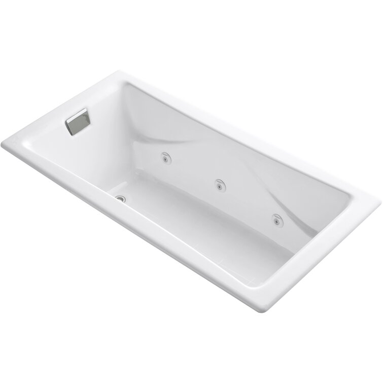 Kohler Tea-for-Two 72-In x 36-In Drop-in/Undermount Whirlpool Bath with Reversible  Drain