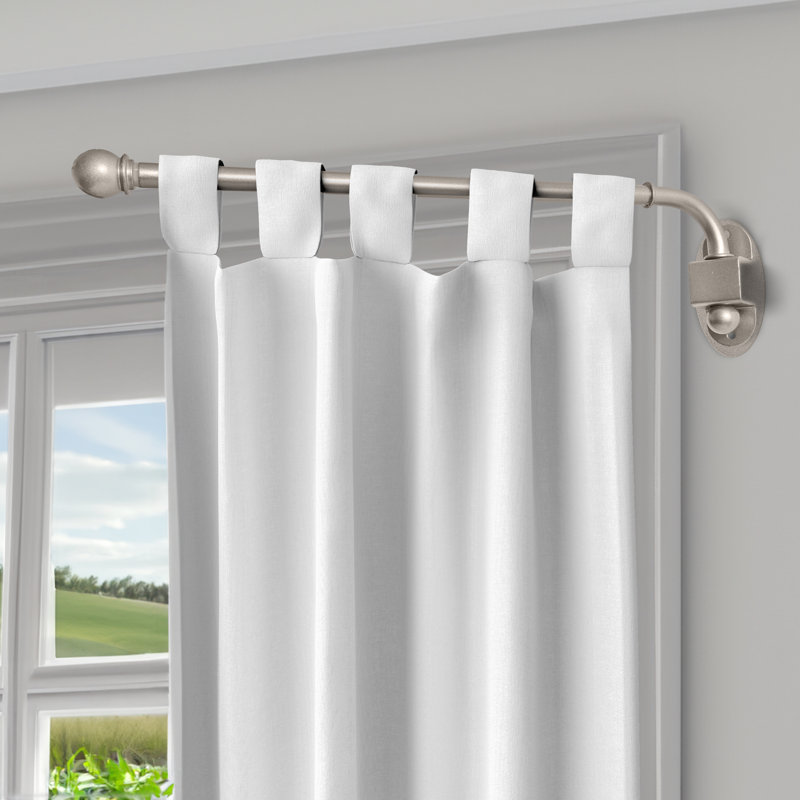 Leasie Adjustable Single Curtain Rod, Pewter