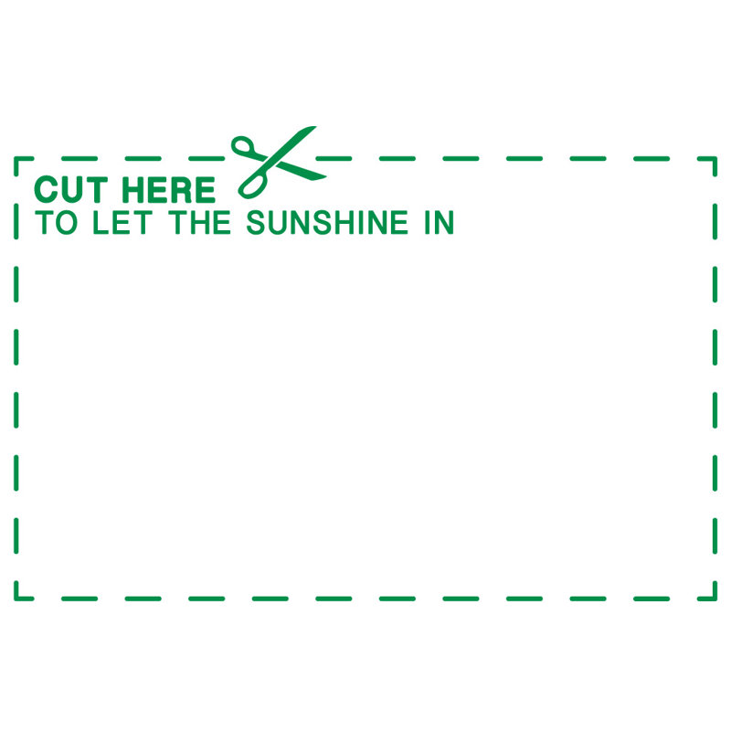 Décalcomanie murale cut here, H 24 po x l 35 po x P 0,01 po, Vert clair