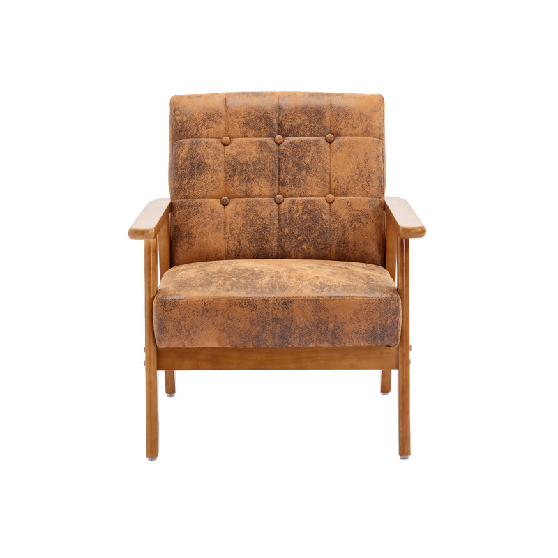 Chaise d'appoint avec accoudoirs Modern, Microfibre / microsuède café