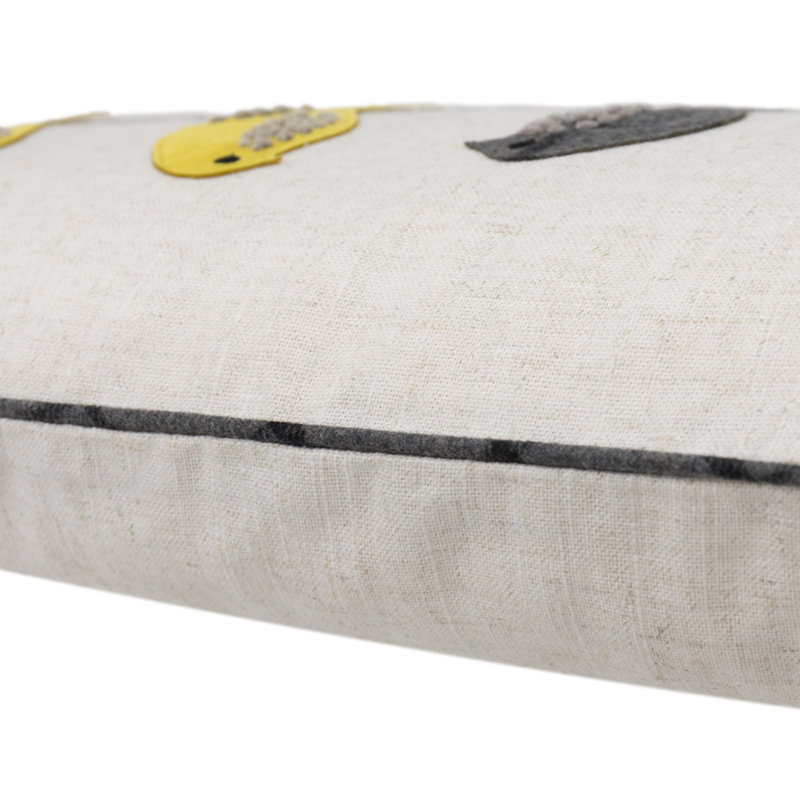  Housse de coussin réversible en lin Appliqued