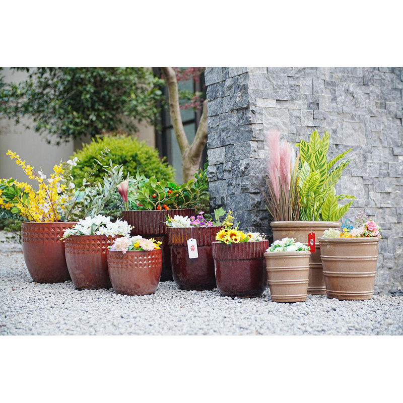 High-quality ceramic flower pots, Antique Yellow